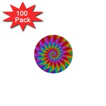 Psychedelic Rainbow Spiral 1  Mini Button (100 pack) 