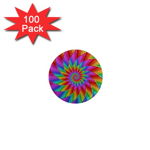 Psychedelic Rainbow Spiral 1  Mini Magnet (100 pack)  from ArtsNow.com Front