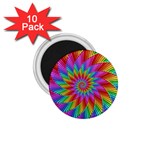 Psychedelic Rainbow Spiral 1.75  Magnet (10 pack) 