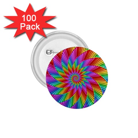 Psychedelic Rainbow Spiral 1.75  Button (100 pack)  from ArtsNow.com Front