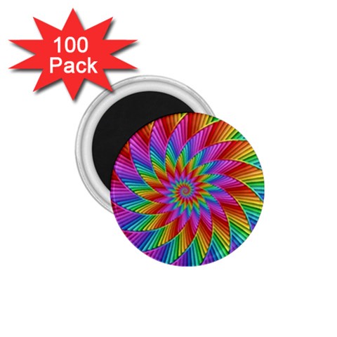 Psychedelic Rainbow Spiral 1.75  Magnet (100 pack)  from ArtsNow.com Front