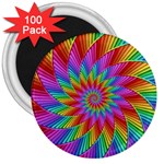 Psychedelic Rainbow Spiral 3  Magnet (100 pack)