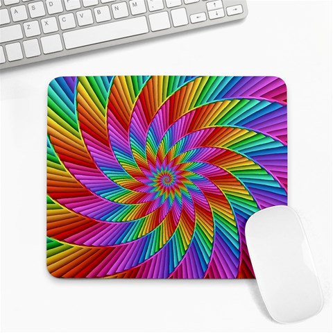 Psychedelic Rainbow Spiral Large Mousepad from ArtsNow.com Front