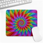 Psychedelic Rainbow Spiral Large Mousepad