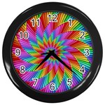 Psychedelic Rainbow Spiral Wall Clock (Black)