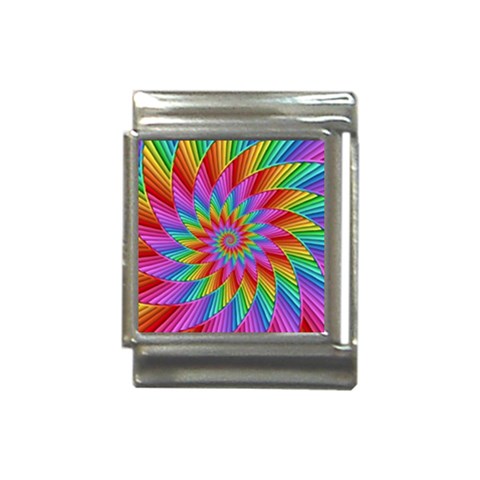 Psychedelic Rainbow Spiral Italian Charm (13mm) from ArtsNow.com Front