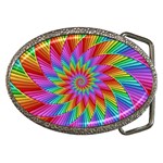 Psychedelic Rainbow Spiral Belt Buckle