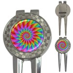 Psychedelic Rainbow Spiral 3-in-1 Golf Divot