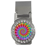 Psychedelic Rainbow Spiral Money Clip (CZ)