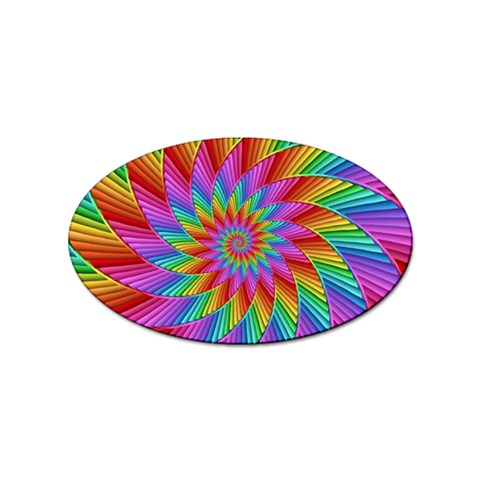 Psychedelic Rainbow Spiral Sticker (Oval) from ArtsNow.com Front