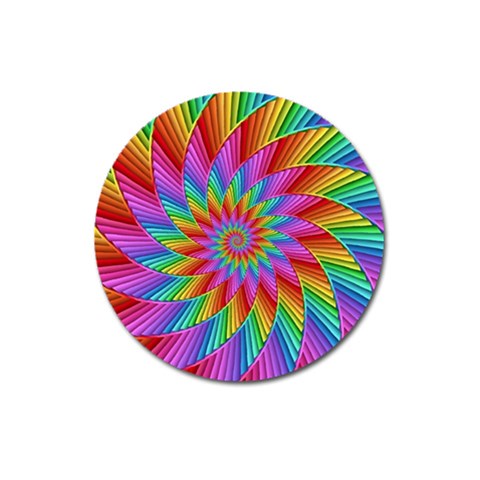 Psychedelic Rainbow Spiral Magnet 3  (Round) from ArtsNow.com Front