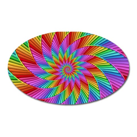 Psychedelic Rainbow Spiral Magnet (Oval) from ArtsNow.com Front