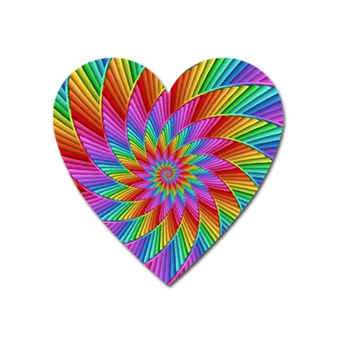 Psychedelic Rainbow Spiral Magnet (Heart) from ArtsNow.com Front