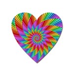 Psychedelic Rainbow Spiral Magnet (Heart)