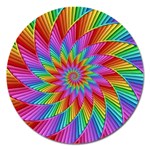 Psychedelic Rainbow Spiral Magnet 5  (Round)