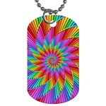 Psychedelic Rainbow Spiral Dog Tag (One Side)