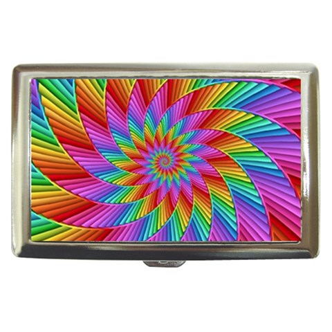 Psychedelic Rainbow Spiral Cigarette Money Case from ArtsNow.com Front