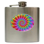 Psychedelic Rainbow Spiral Hip Flask (6 oz)