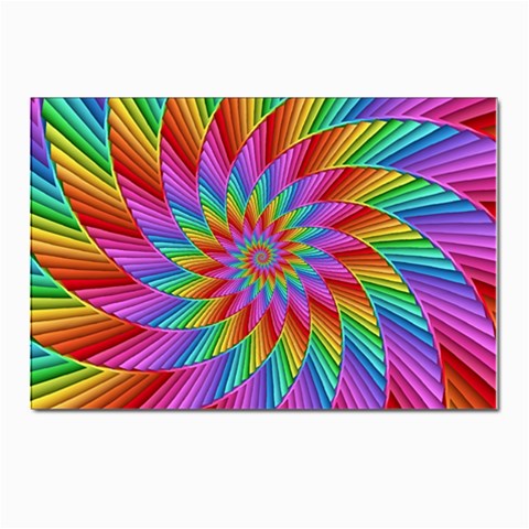 Psychedelic Rainbow Spiral Postcard 4 x 6  (Pkg of 10) from ArtsNow.com Front