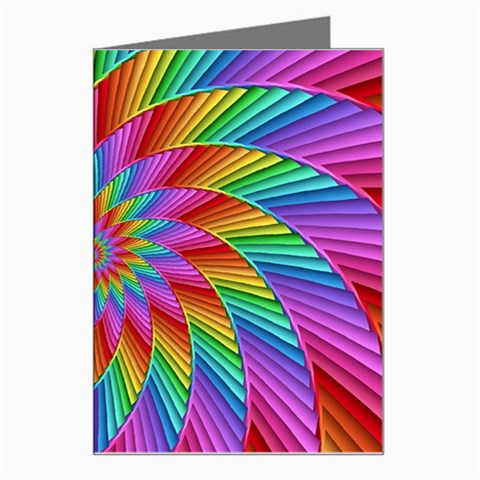 Psychedelic Rainbow Spiral Greeting Card from ArtsNow.com Left