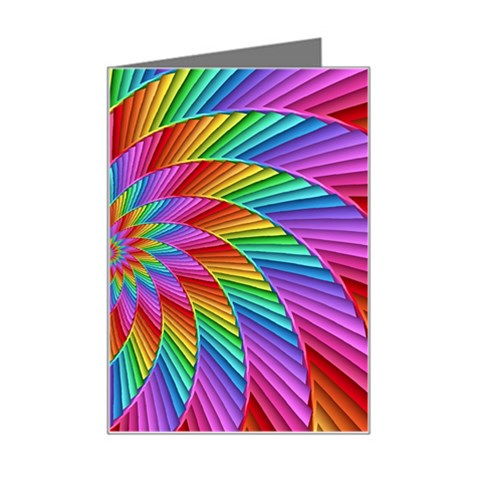 Psychedelic Rainbow Spiral Mini Greeting Card from ArtsNow.com Left