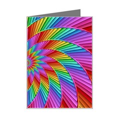 Psychedelic Rainbow Spiral Mini Greeting Card from ArtsNow.com Left