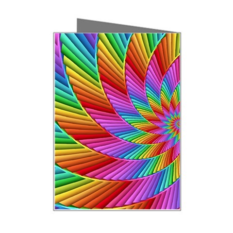 Psychedelic Rainbow Spiral Mini Greeting Card from ArtsNow.com Right