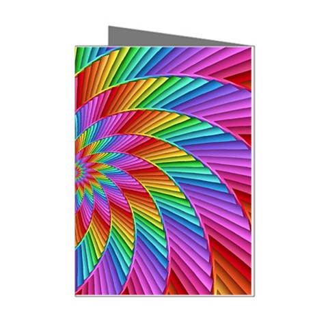 Psychedelic Rainbow Spiral Mini Greeting Cards (Pkg of 8) from ArtsNow.com Left