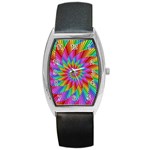 Psychedelic Rainbow Spiral Barrel Style Metal Watch