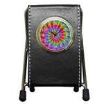 Psychedelic Rainbow Spiral Pen Holder Desk Clock