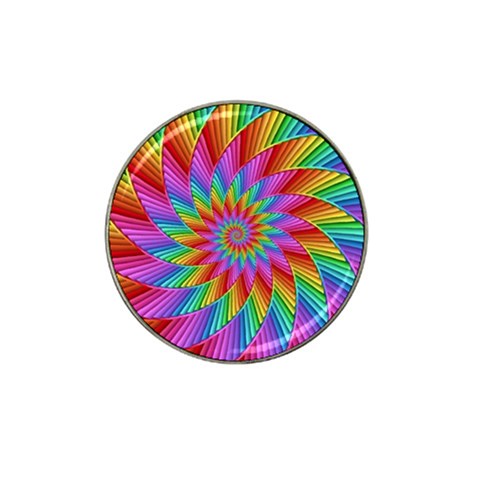 Psychedelic Rainbow Spiral Hat Clip Ball Marker from ArtsNow.com Front