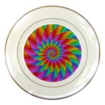 Psychedelic Rainbow Spiral Porcelain Plate