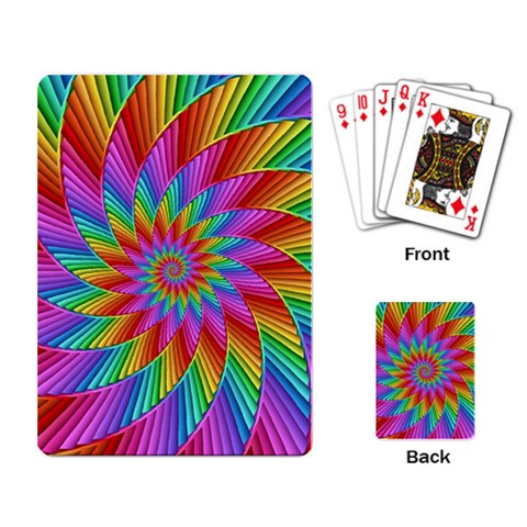 Psychedelic Rainbow Spiral Playing Cards Single Design from ArtsNow.com Back