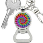 Psychedelic Rainbow Spiral Bottle Opener Key Chain