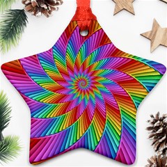 Psychedelic Rainbow Spiral Star Ornament (Two Sides) from ArtsNow.com Front