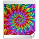 Psychedelic Rainbow Spiral Canvas 8  x 10 