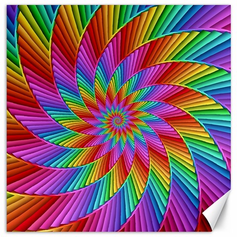 Psychedelic Rainbow Spiral Canvas 12  x 12  from ArtsNow.com 11.4 x11.56  Canvas - 1