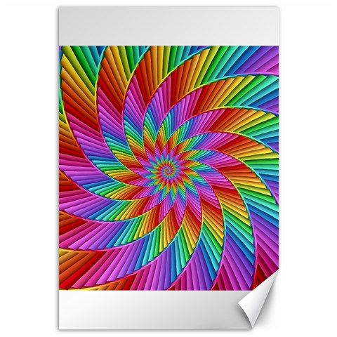 Psychedelic Rainbow Spiral Canvas 12  x 18  from ArtsNow.com 11.88 x17.36  Canvas - 1