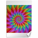 Psychedelic Rainbow Spiral Canvas 12  x 18 