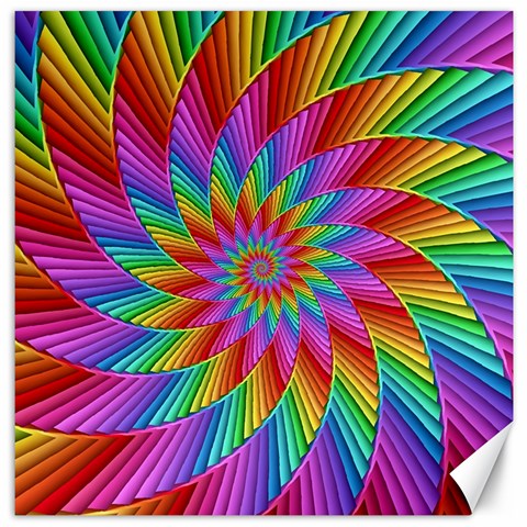 Psychedelic Rainbow Spiral Canvas 20  x 20  from ArtsNow.com 19 x19.27  Canvas - 1