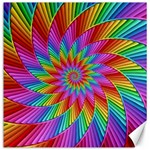 Psychedelic Rainbow Spiral Canvas 20  x 20 