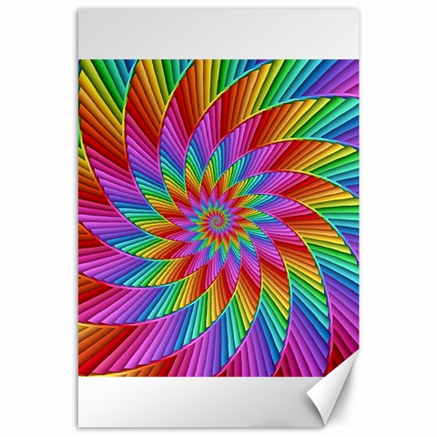 Psychedelic Rainbow Spiral Canvas 24  x 36  from ArtsNow.com 23.35 x34.74  Canvas - 1