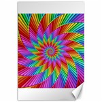 Psychedelic Rainbow Spiral Canvas 24  x 36 