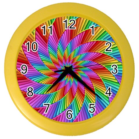 Psychedelic Rainbow Spiral Color Wall Clock from ArtsNow.com Front