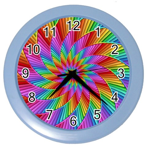 Psychedelic Rainbow Spiral Color Wall Clock from ArtsNow.com Front