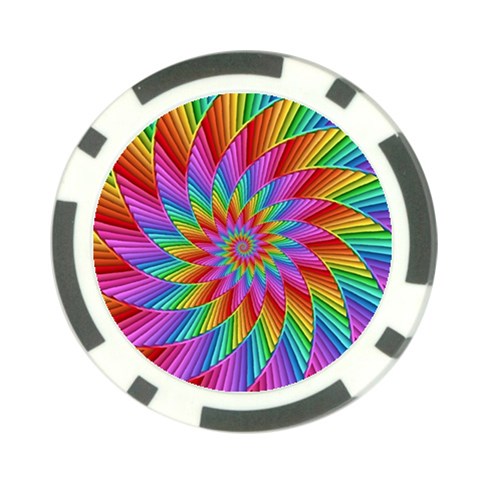 Psychedelic Rainbow Spiral Poker Chip Card Guard from ArtsNow.com Back