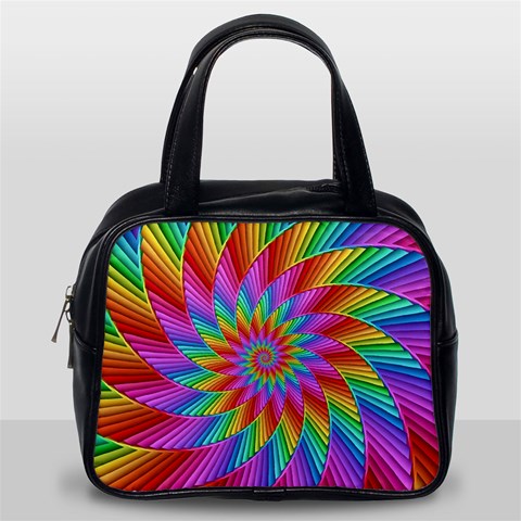 Psychedelic Rainbow Spiral Classic Handbag (One Side) from ArtsNow.com Front