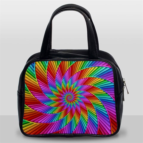 Psychedelic Rainbow Spiral Classic Handbag (Two Sides) from ArtsNow.com Front