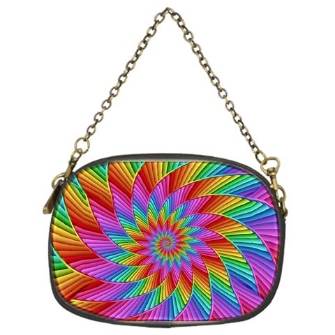 Psychedelic Rainbow Spiral Chain Purse (One Side) from ArtsNow.com Front