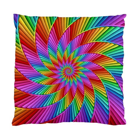 Psychedelic Rainbow Spiral Standard Cushion Case (One Side) from ArtsNow.com Front